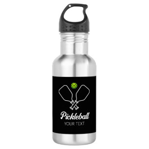 Pickleball with Paddles & Ball Personalized Stainless Steel Water Bottle