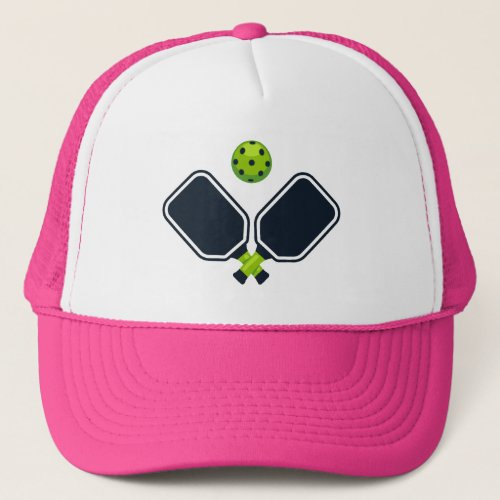 Pickleball with Paddles  Ball  Trucker Hat