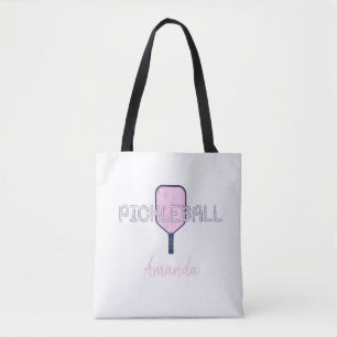 Pickleball with Pickleball Paddle Personalized Tote Bag