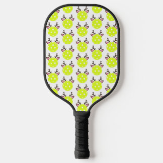 Pickleball with Reindeer Antlers. Funny Pickleball Paddle