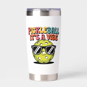Pickleball with Sunglasses Sticker Insulated Tumbler