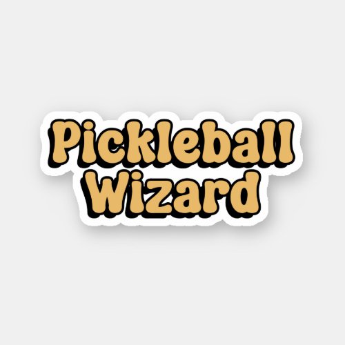 Pickleball Wizard Yellow Retro Typography Sticker
