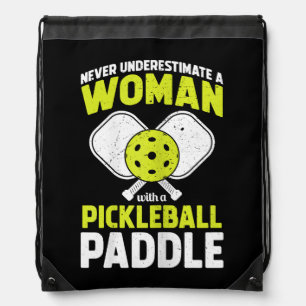 Pickleball Woman Funny Pickleball Player Gift Drawstring Bag