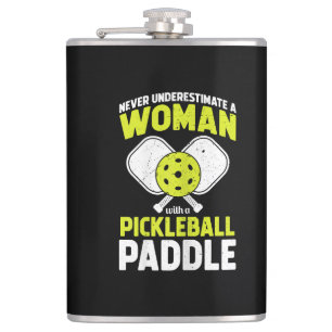 Pickleball Woman Funny Pickleball Player Gift Flask