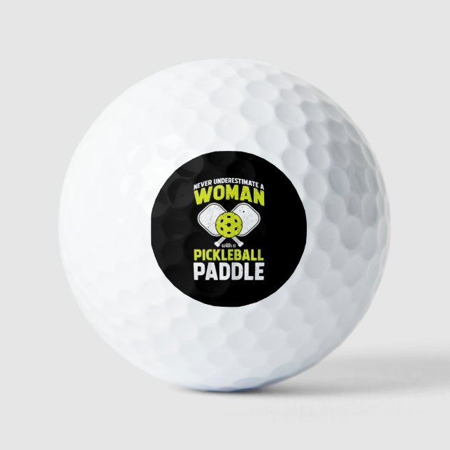 Pickleball Woman Funny Pickleball Player Gift Golf Balls (Front)