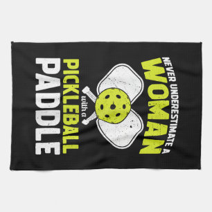 Pickleball Woman Funny Pickleball Player Gift Kitchen Towel