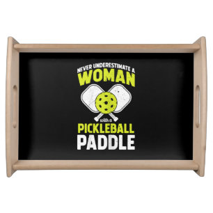 Pickleball Woman Funny Pickleball Player Gift Serving Tray