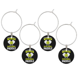 Pickleball Woman Funny Pickleball Player Gift Wine Charm