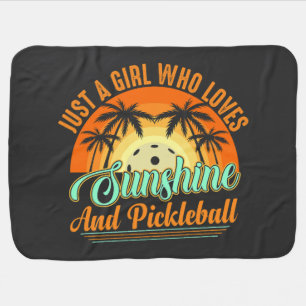 pickleball women sunshine baby blanket