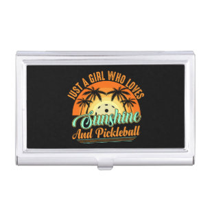 Pickleball women sunshine business card case