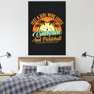 Pickleball women sunshine canvas print