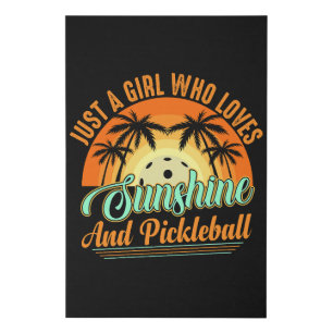 Pickleball women sunshine faux canvas print