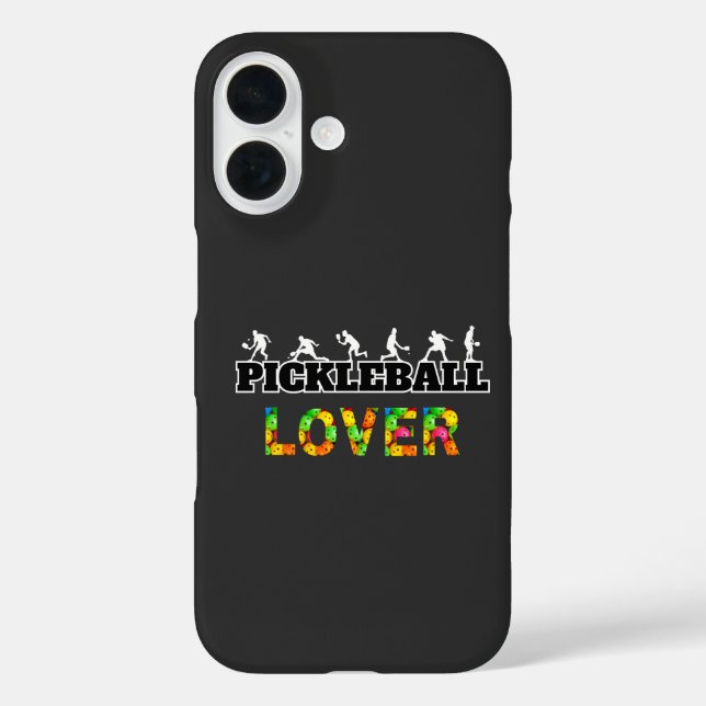 Pickleball Word Male Silhouettes Lover Ball Case-Mate iPhone Case (Back)
