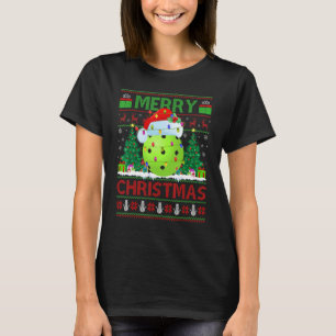 Pickleball   Xmas Tree Ugly Santa Pickleball Chris T-Shirt