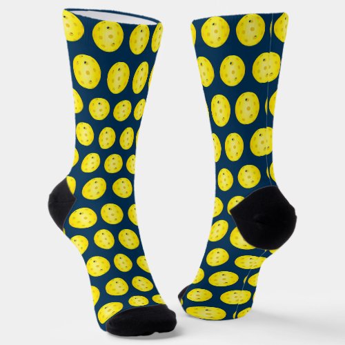 Pickleball Yellow Ball Patterned Socks