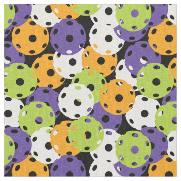Pickleball Balls, Yellow Pickleball Balls on White Fabric Zazzle