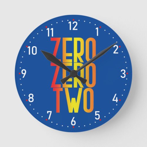 Pickleball Zero Zero Two blue Round Clock