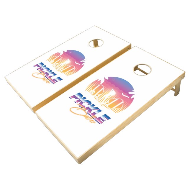 Pickleballer Life Cornhole Set (Angled)