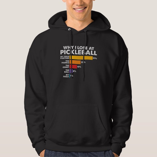 Pickleballers Humor Saying Why I Lose at Picklebal Hoodie (Front)
