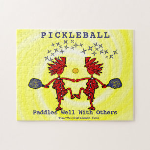 Pickleballl Paddles Well With Others Jigsaw Puzzle