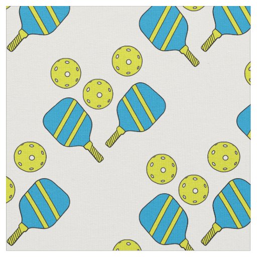 Pickleballs and paddles pattern, custom backgroud fabric