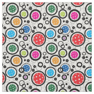 Pickleballs mix on white BG Fabric