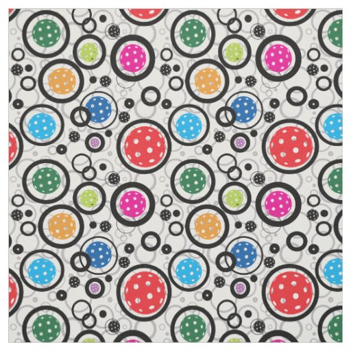 Pickleballs mix on white BG Fabric