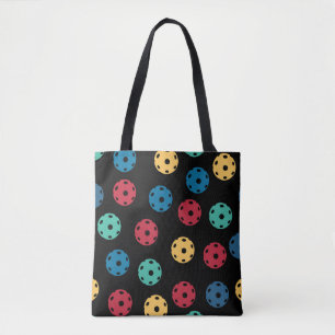 🤩 Pickleballs on black background Tote Bag