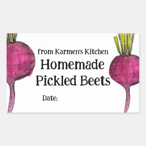 Pickled Beets Homemade Canning Jar Label