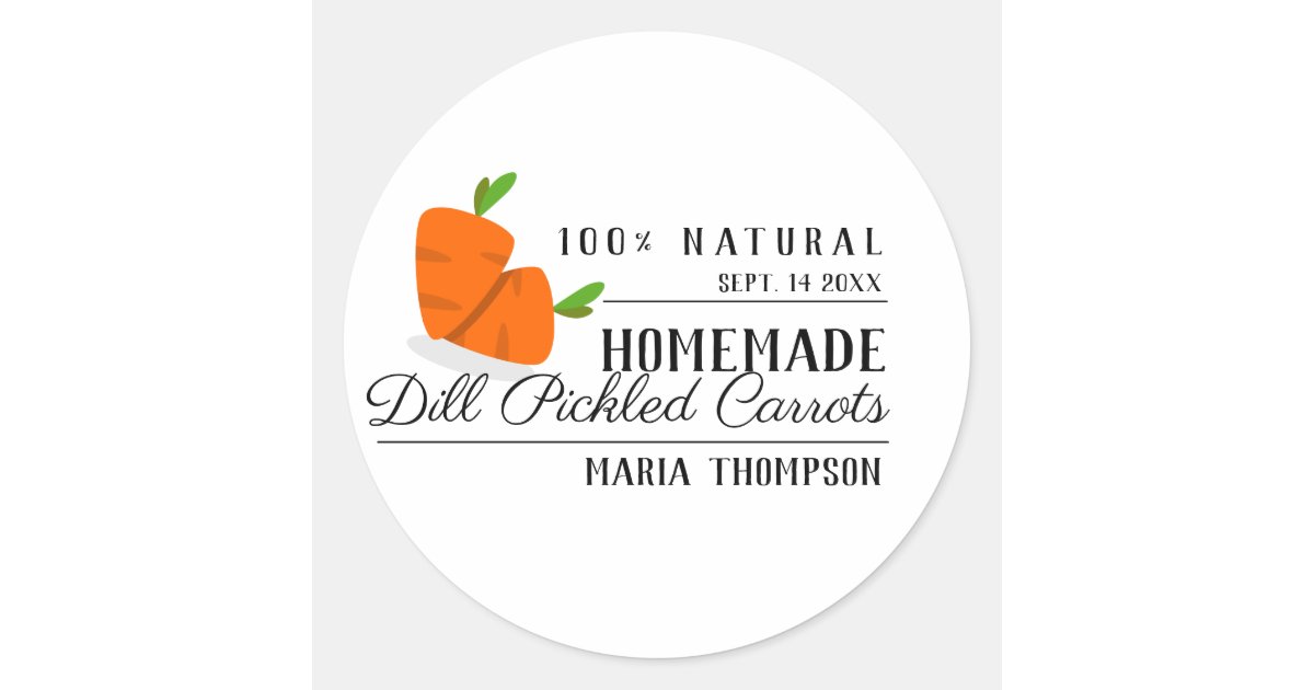 Pickled Carrot Sticks Canning Preserves Label Zazzle