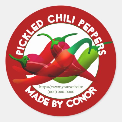 Pickled Chili Peppers Circle Classic Round Sticker