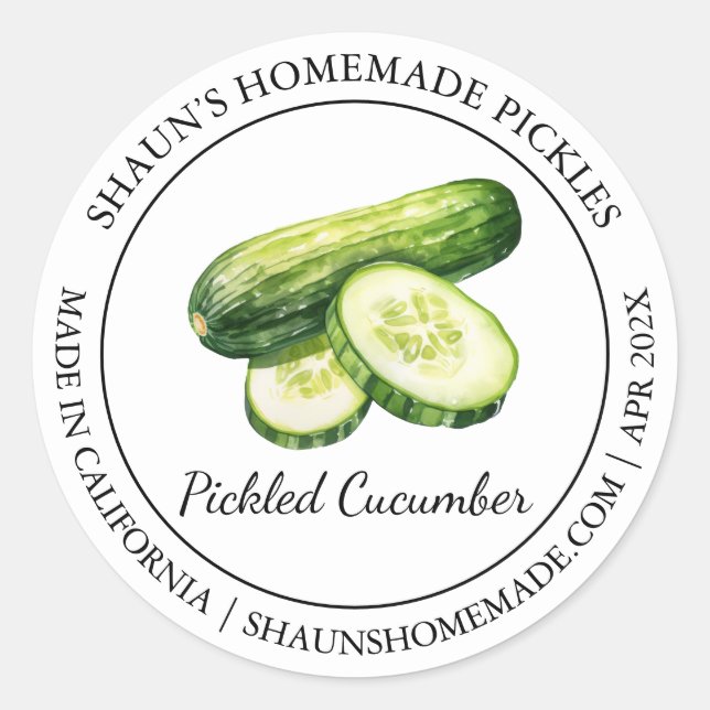 Pickled Cucumber Modern label (Front)