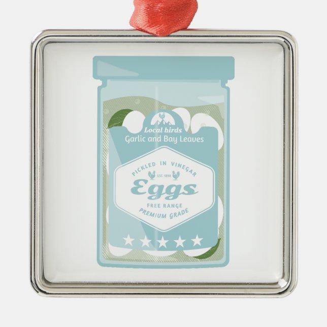 Pickled eggs metal ornament (Front)
