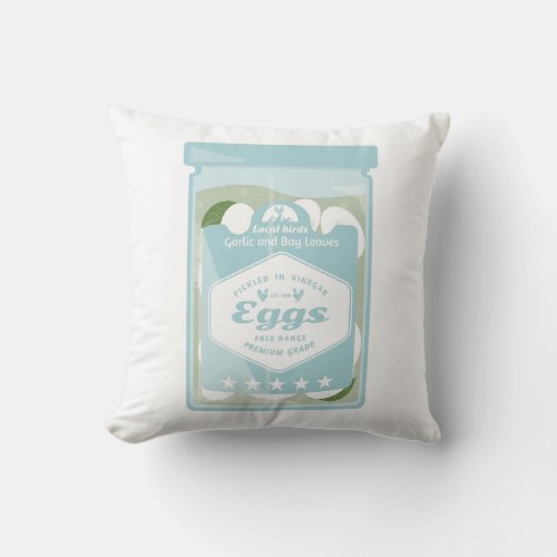Pickled eggs throw pillow