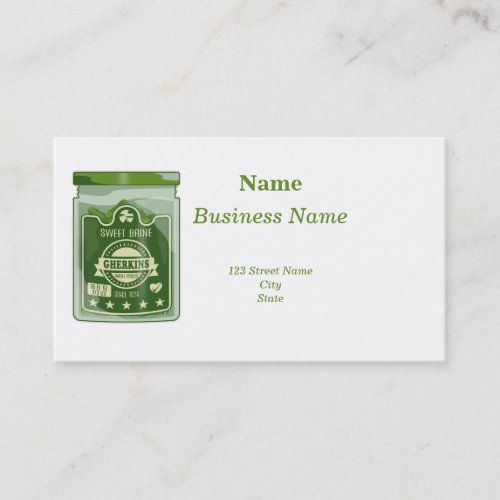 Pickled Gherkins Jar Pop Art Business Card
