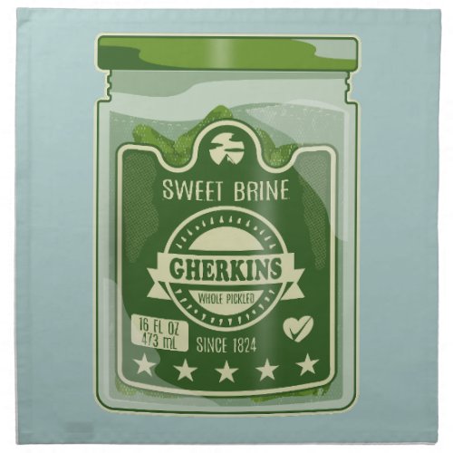 Pickled Gherkins Jar Pop Art Cloth Napkin