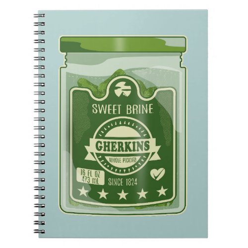 Pickled Gherkins Jar Pop Art Notebook