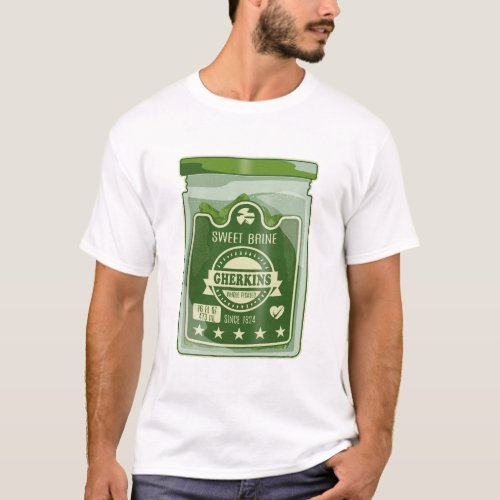 Pickled Gherkins Jar Pop Art T_Shirt