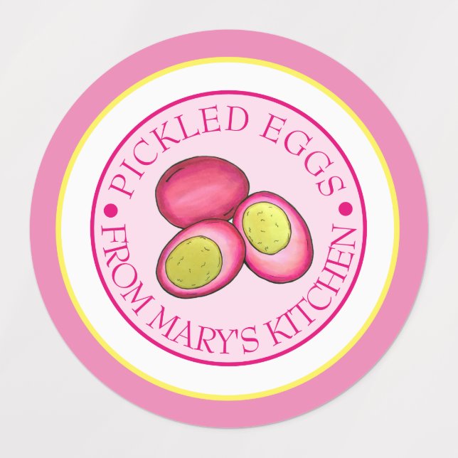 Pickled Hard Boiled Red Beet Eggs Canned By Labels (Design 1)