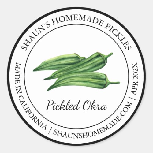 Pickled Okra Modern label