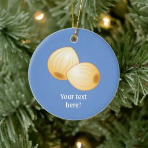 Pickled Onions - the festive side snack - add text Ceramic Ornament