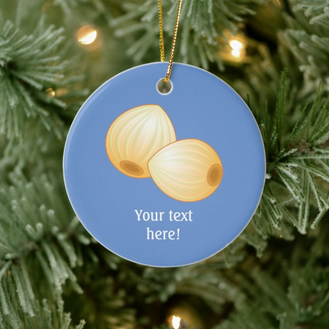 Pickled Onions - the festive side snack - add text Ceramic Ornament (Tree)