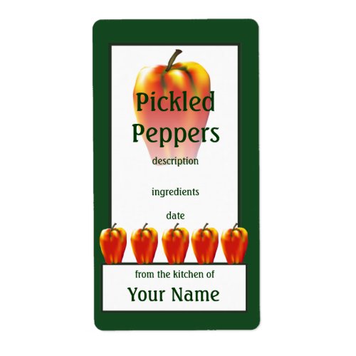 Pickled Orange Bell Peppers Cooks Canning Label