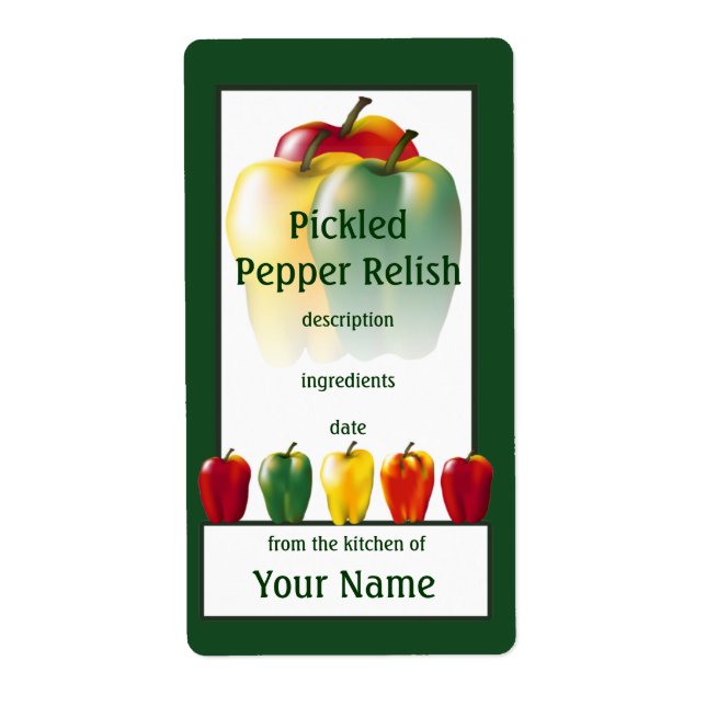 Pickled Pepper Relish Cook's Canning Label (Front)