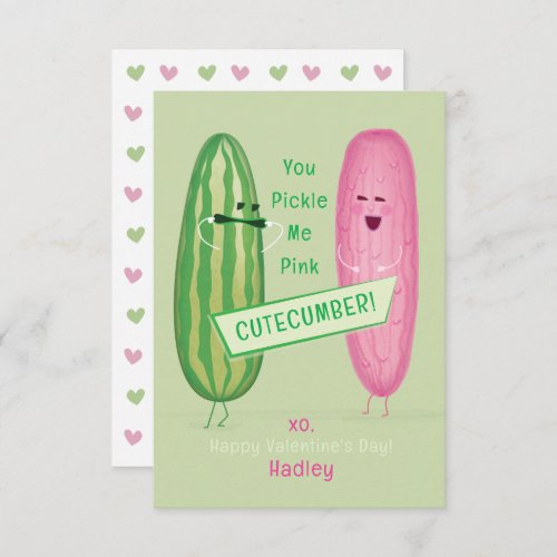 Pickled Pink Classroom Valentines Day Card