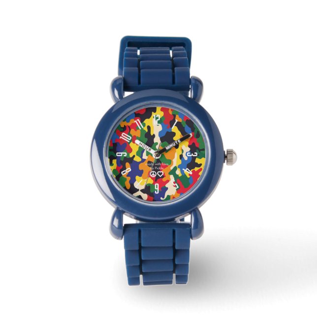 PickleKids™ Color Camo Blue Watch (Front)