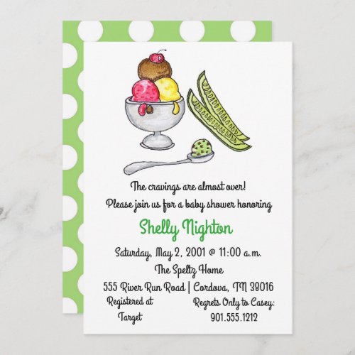 Pickles and Ice Cream Baby Shower Invitation