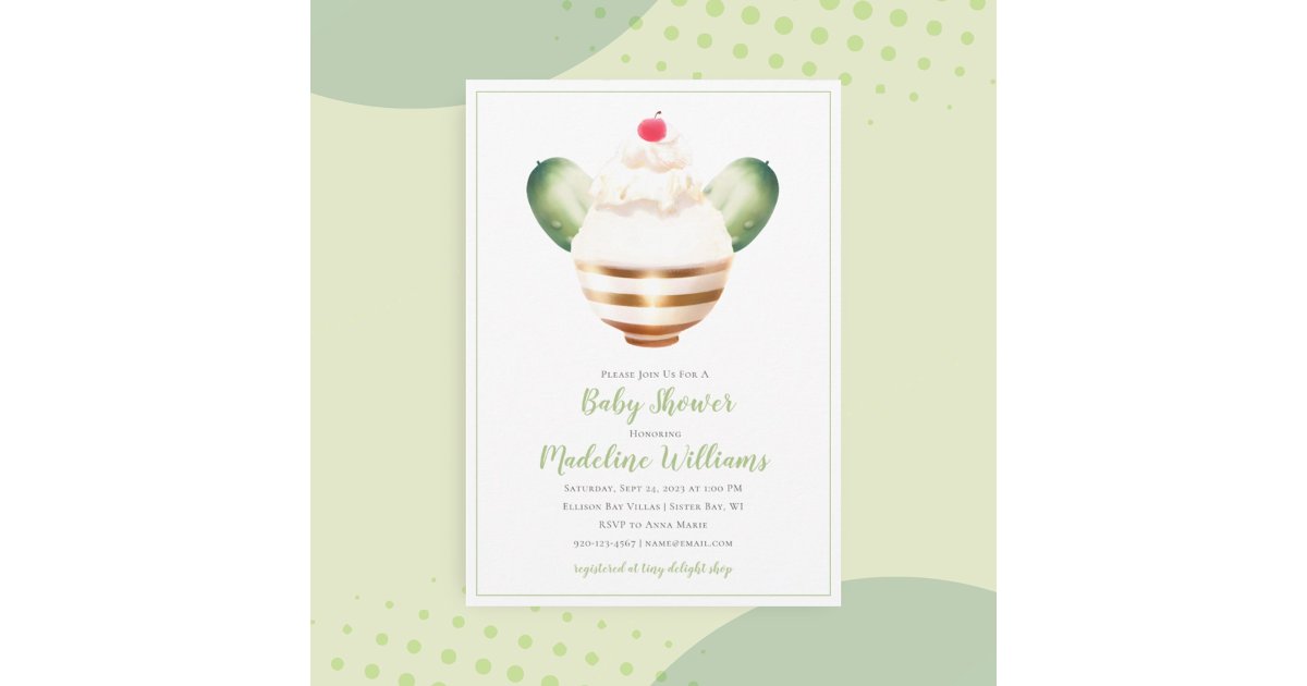 Pickles and Ice Cream Baby Shower Invitation Zazzle