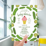 Pickles and Ice Cream Baby Shower Invitation