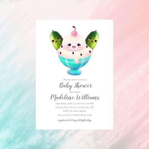 Pickles and Ice Cream Baby Shower Invitation